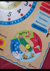 Wooden Learning Clock &amp; Calendar Board