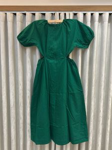 Green Cutout Midi Dress