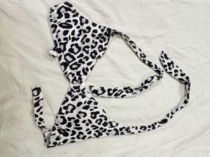 Leopard Print Halter Bikini Top