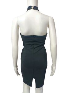 Chic Black Halter Neck Cutout Sexy Dress
