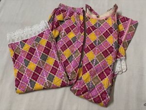 2Pc Ethnic Multicoloured Suit Set