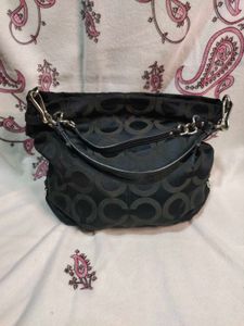 Coach black optic C Jacquard Hobo Bag