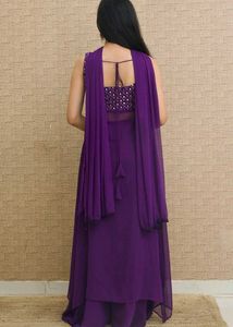 Elegant Purple Anarkali Suit Set