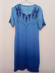 Ombre Effect Blue Kurta Pyjama Dupatta Set |SIZE:M