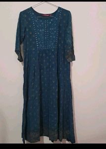 Beautiful Teal Kurta with Mirror Work