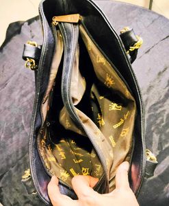 Lovely Black Bag With Golden Chain And Studs