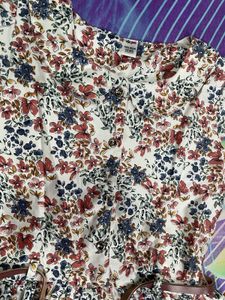 Charming Floral Printed frock with Belt