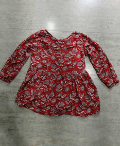 Red Floral Kurta