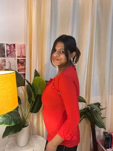 Stylish Red Bell Sleeve Top