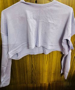 Light Purple Cropped Sweater Top