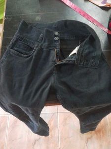 Black Denim Mini Skirt