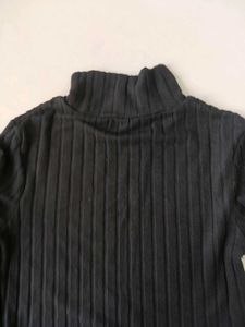 Black Ribbed Turtleneck Co-ord Set