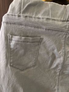 Light Grey Elastic Waist Jeans
