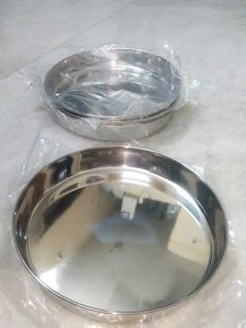 New 4 pc Stainless Steel Dinner Plate