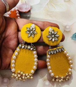 New Hand Made Fabric Earrings Combo Set