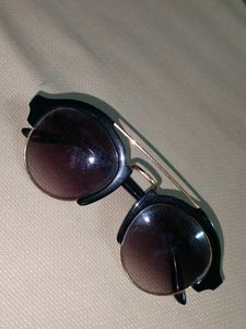 Tommy Hilfiger Round Black &amp; Gold Sunglasses |