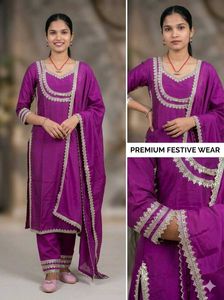 Beautiful Purple Kurta Set with Dupatta