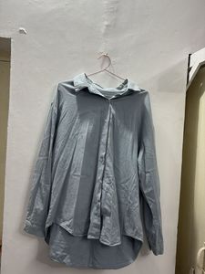 Light Blue denim Oversized Button-Up Shirt