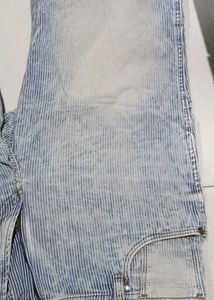 Striped Denim Shorts