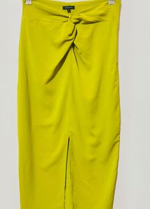 Reduced price, Lime Green Twist Front Midi Skirt
