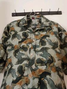 Unique Abstract Print Button-Down Shirt