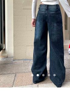 Blue Dark Wash Wide Leg Jeans
