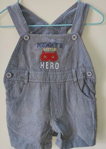 Cute Grey Dungaree For 3-6 Month Boy