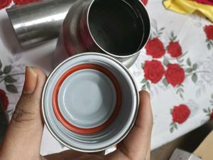 Set of Two Stainless Steel Thermoses