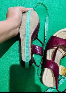 Stylish Burgundy Wedge Sandals 5.5 - 7.5 years old