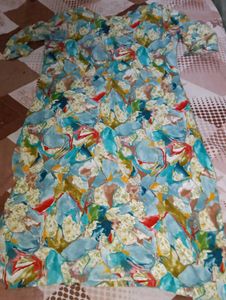 Blue Abstract Print Kurta