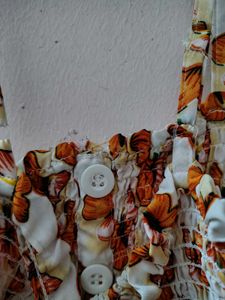 Butterfly Print Smocked Midi Dress