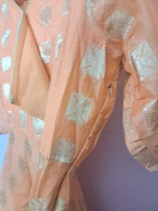 Peach Kurta with Gold Print