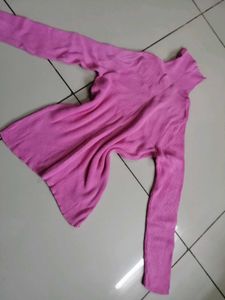 Cozy Pink Ribbed Turtleneck Sweater