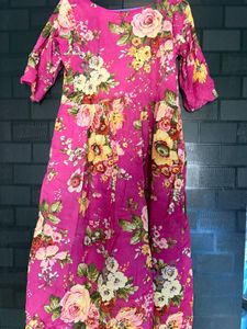 Vibrant Floral Print Maxi Dress
