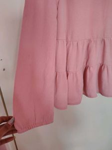 Pink Tiered Long Sleeve Top