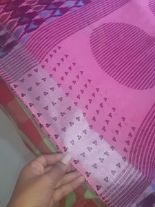 Elegant Pink crane design  Saree