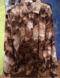 Stylish Tie-Dye Print Button-Up Shirt