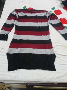 Striped Knit Sweater Dress