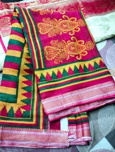 Pink &amp; Yellow Saree