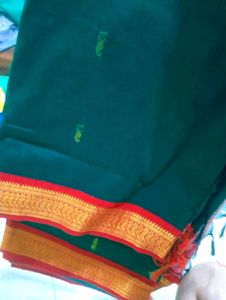 Elegant Green &amp; Red Saree