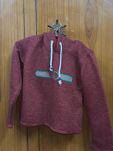 Maroon Hoodie with Logo Detail