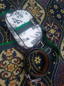 Chic Botanical Print Crossbody Bag