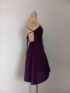 Purple Halter Asymmetrical Dress
