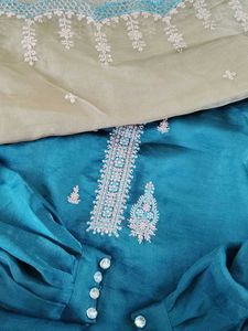 size xl Beautiful pakistani suit with organza dupp