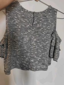 Striped Cold Shoulder Top