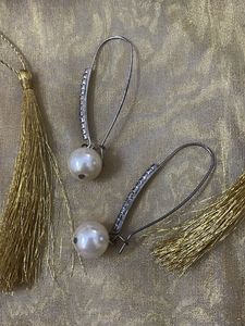 Earrings Pearl &amp; Crystal Dangles