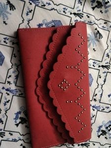 Red Embellished Wallet
