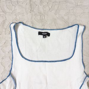 Westside White Ribbed Tank Top
