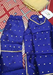 Kids Blue Sharara Set with Dupatta