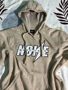 Beige Graphic Hoodie